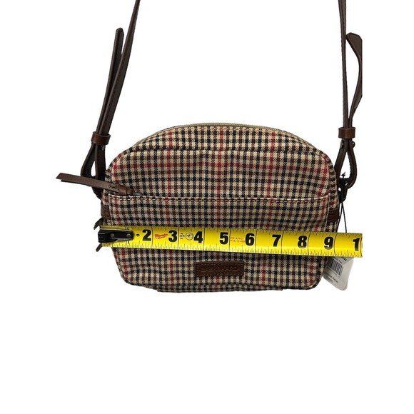 NWT Baekgaard Colby Plaid Brown Red Cream Crossbody Purse Bag Leather Handbag - Picture 14 of 16
